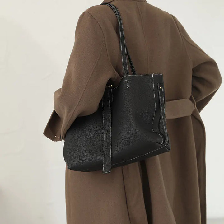 Premium Leather Handbag with Large Capacity