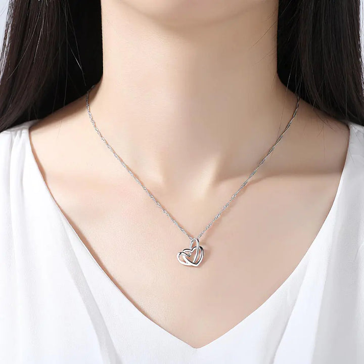 Creative Double Heart Pendant Necklace for Women