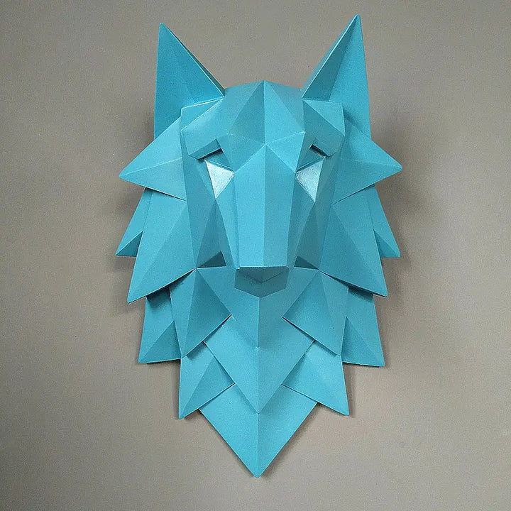 Geometric Wolf Head Wall Decor for Living Room