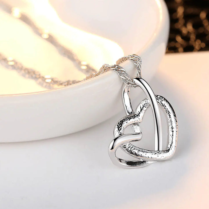 Creative Double Heart Pendant Necklace for Women