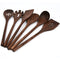 6-Piece Black Walnut Solid Wood Kitchen Utensil Set