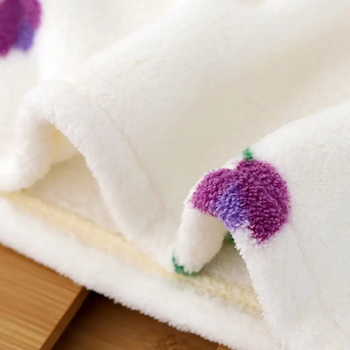 Coral Fleece Towel Set with Bath Cap and Skirt