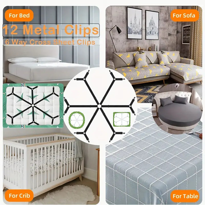 1pc Adjustable Bed Sheet Clip with 6 Way Fastener